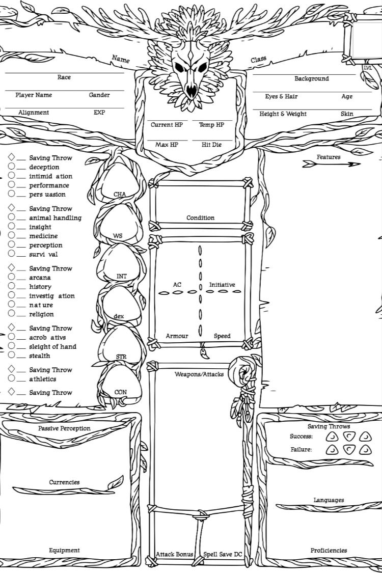 Enchant Your D D Journey With Four Editable Druid Character Sheets 