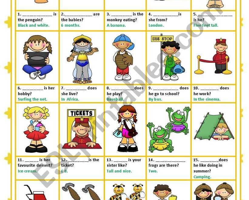 Esl Worksheets For Beginners Printable