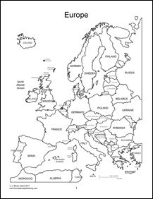Europe Map Coloring Page