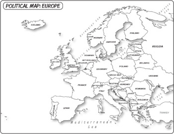 Europe Map Countries Coloring Page Europe Map Europe Map Printable Images