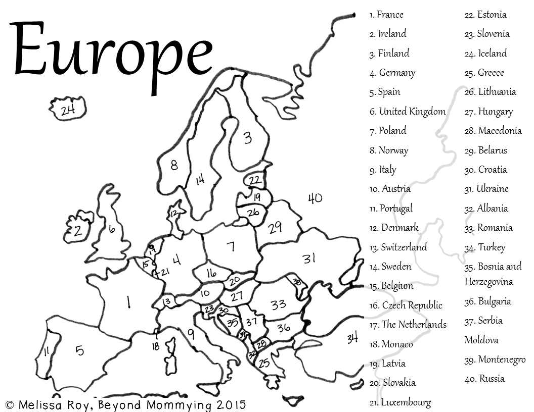 Europe Map Countries Coloring Page Sketch Coloring Page