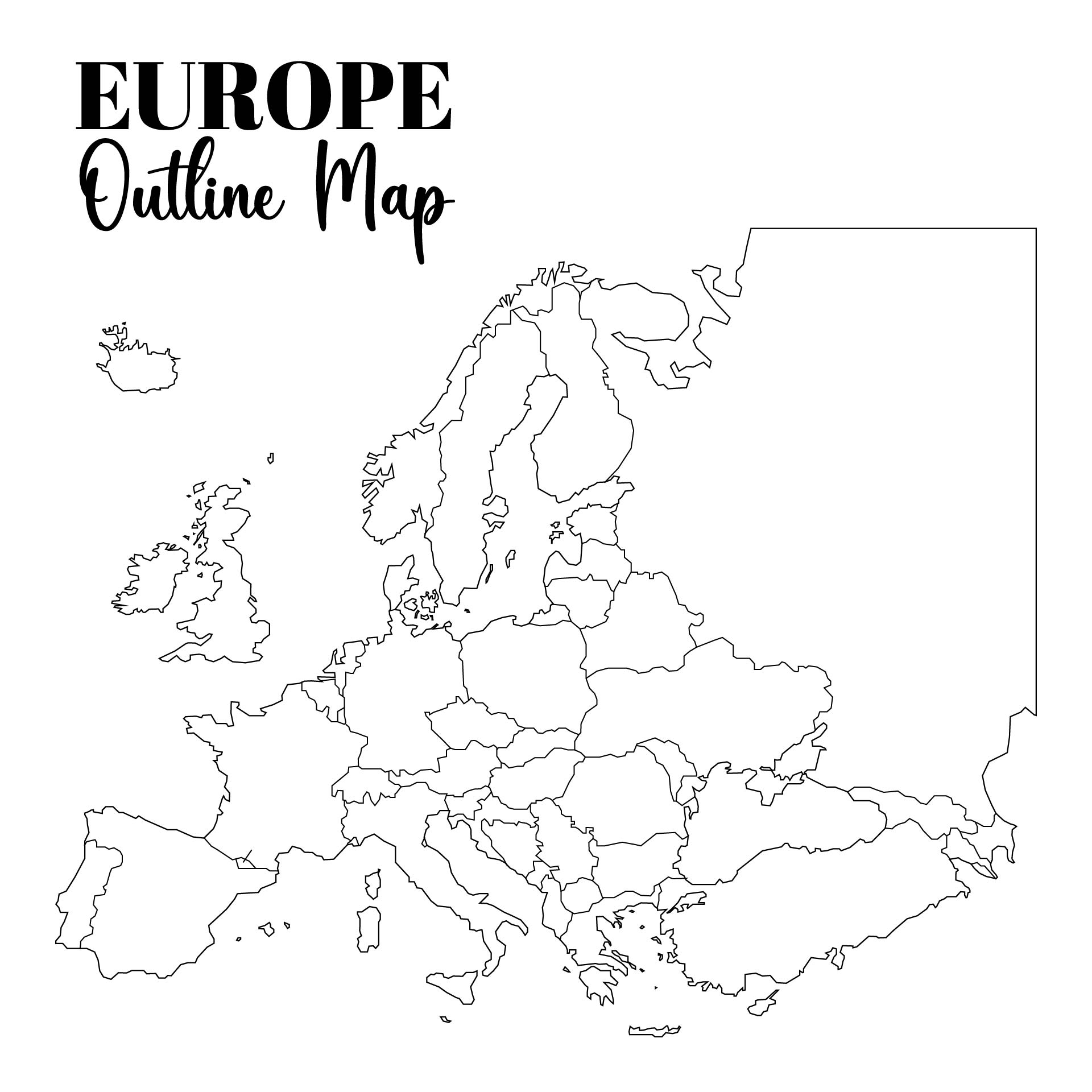 Europe Map Outline 10 Free PDF Printables Printablee