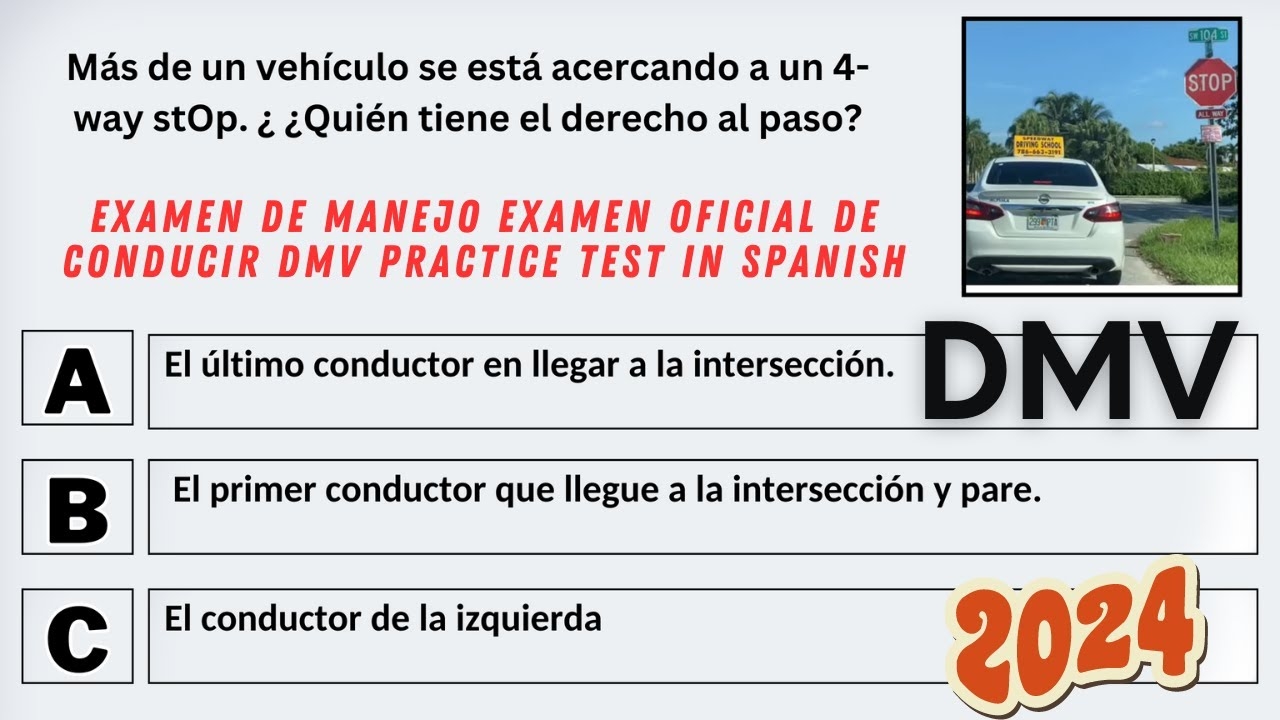 Examen De Manejo 2024 Examen Oficial De Conducir DMV Practice Test In 