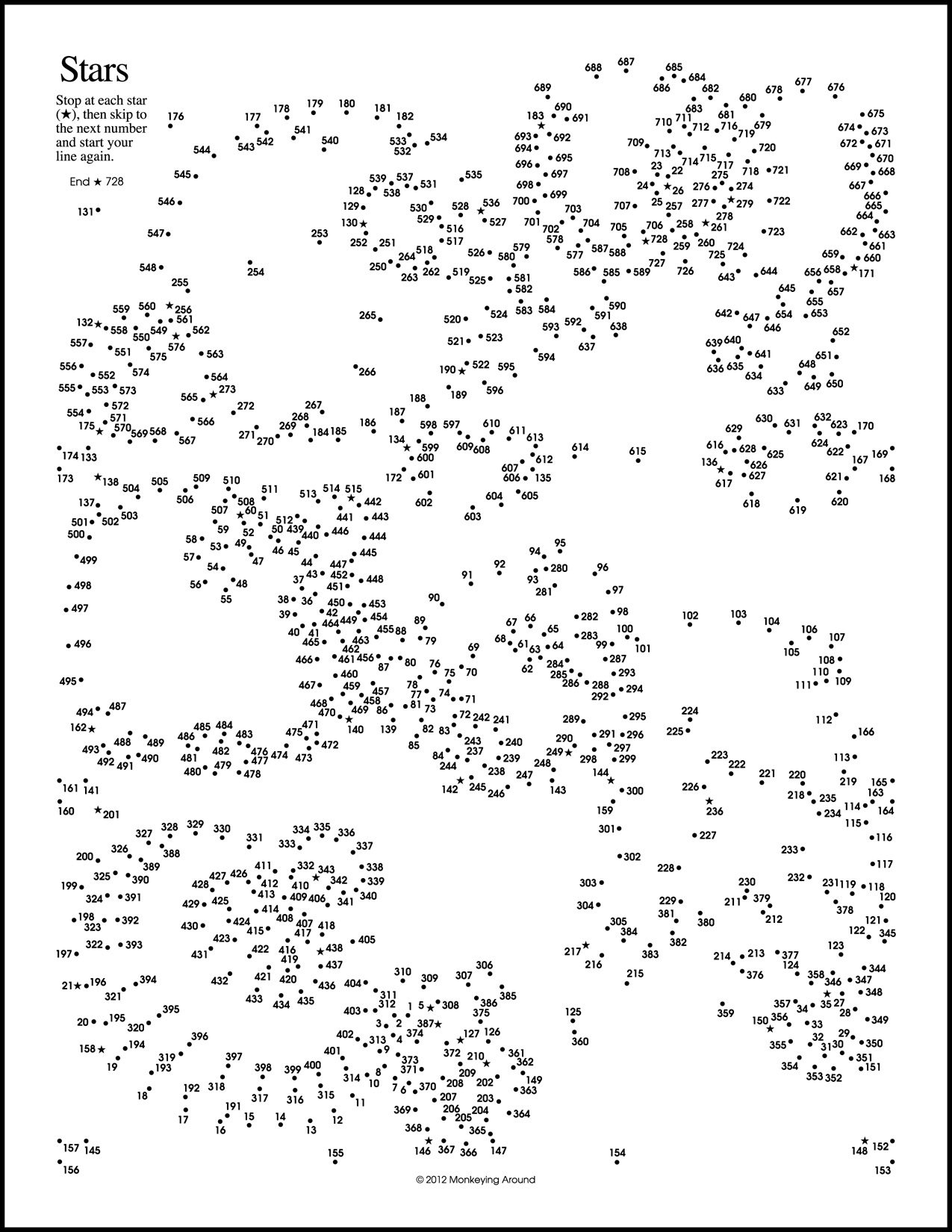 Dot To Dot Hard Printable