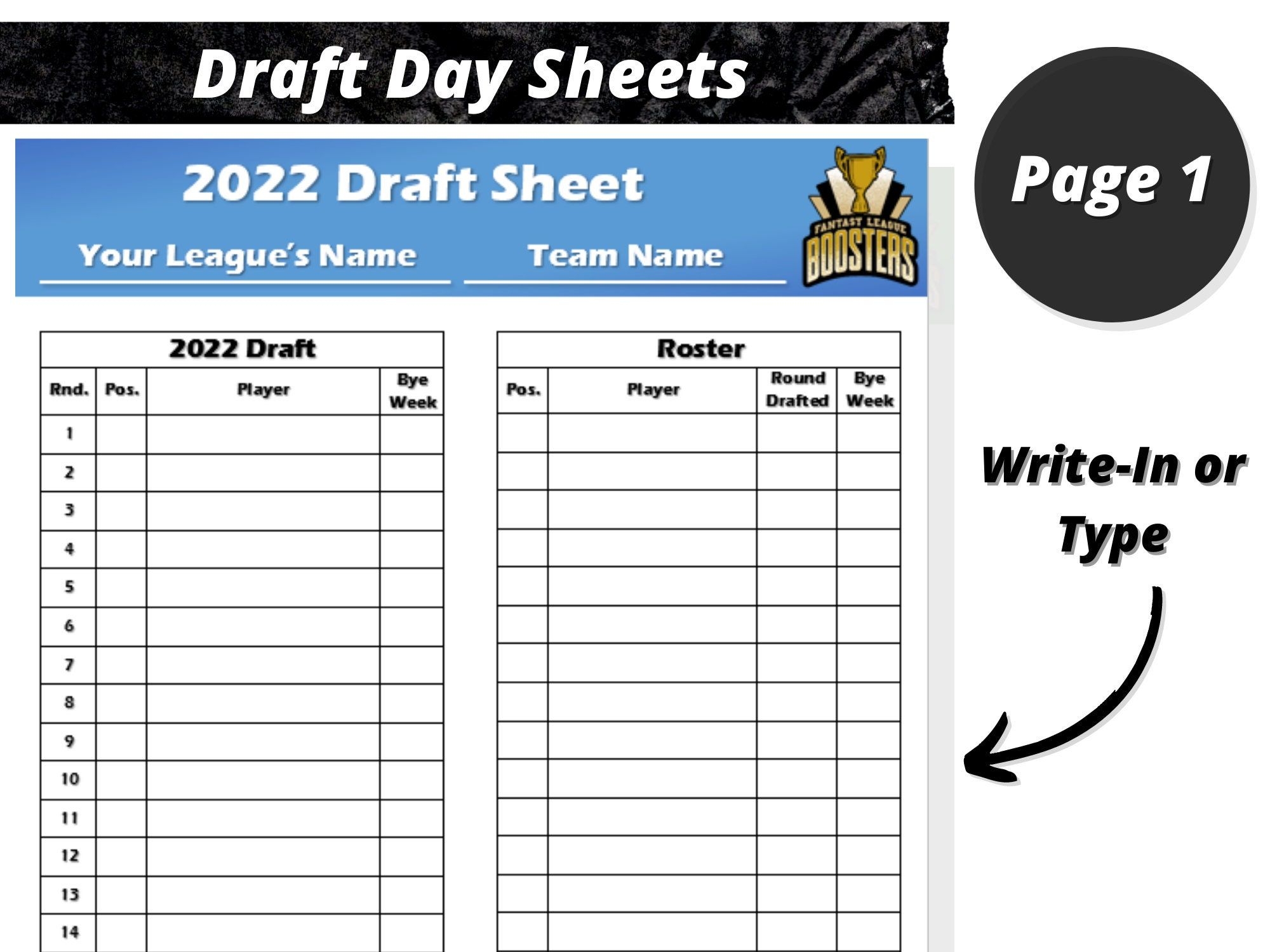 Fantasy Football Draft Sheets Printable Blank Printable Sight Words List
