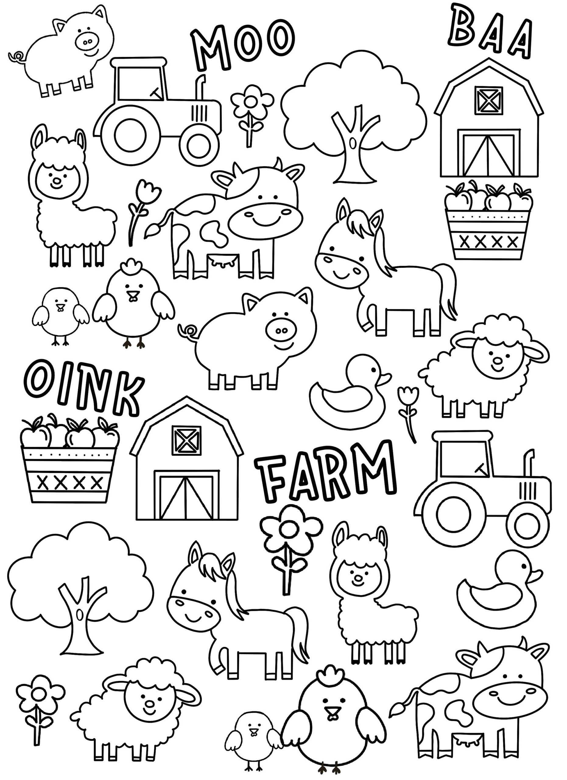 Farm Aniamal Coloring Pages