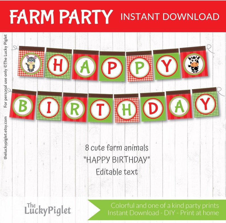 FARM PARTY BANNER Barnyard Party Banner Country Banner Farm Birthday 