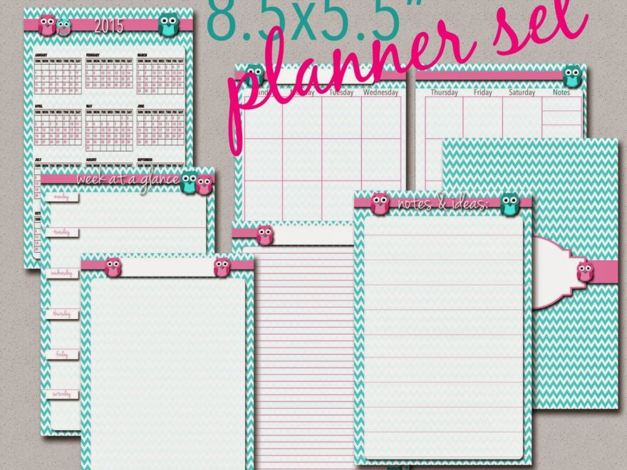 Fashionable Moms Free Printable Half Page Owl Planner Set