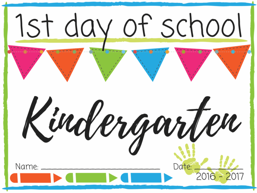 First Day Of Kindergarten Sign Free Printable