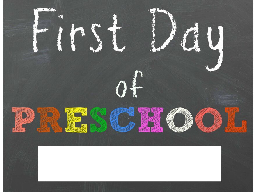 First Day Of Pre K Sign Free Printable