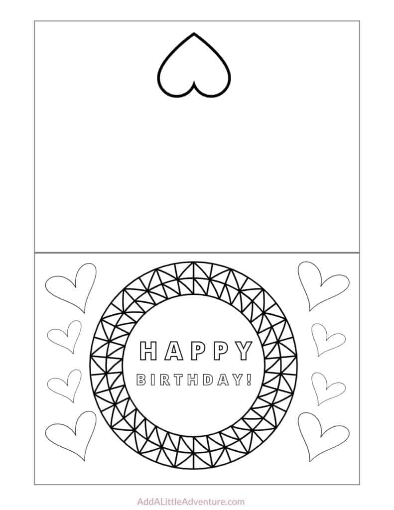 Foldable Happy Birthday Card Printable