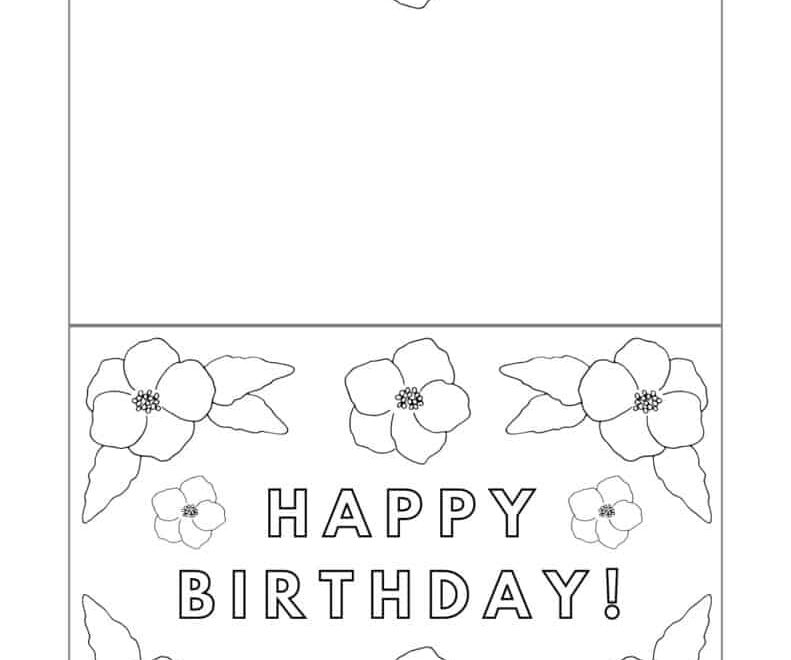 Foldable Printable Birthday Cards To Color Add A Little Adventure