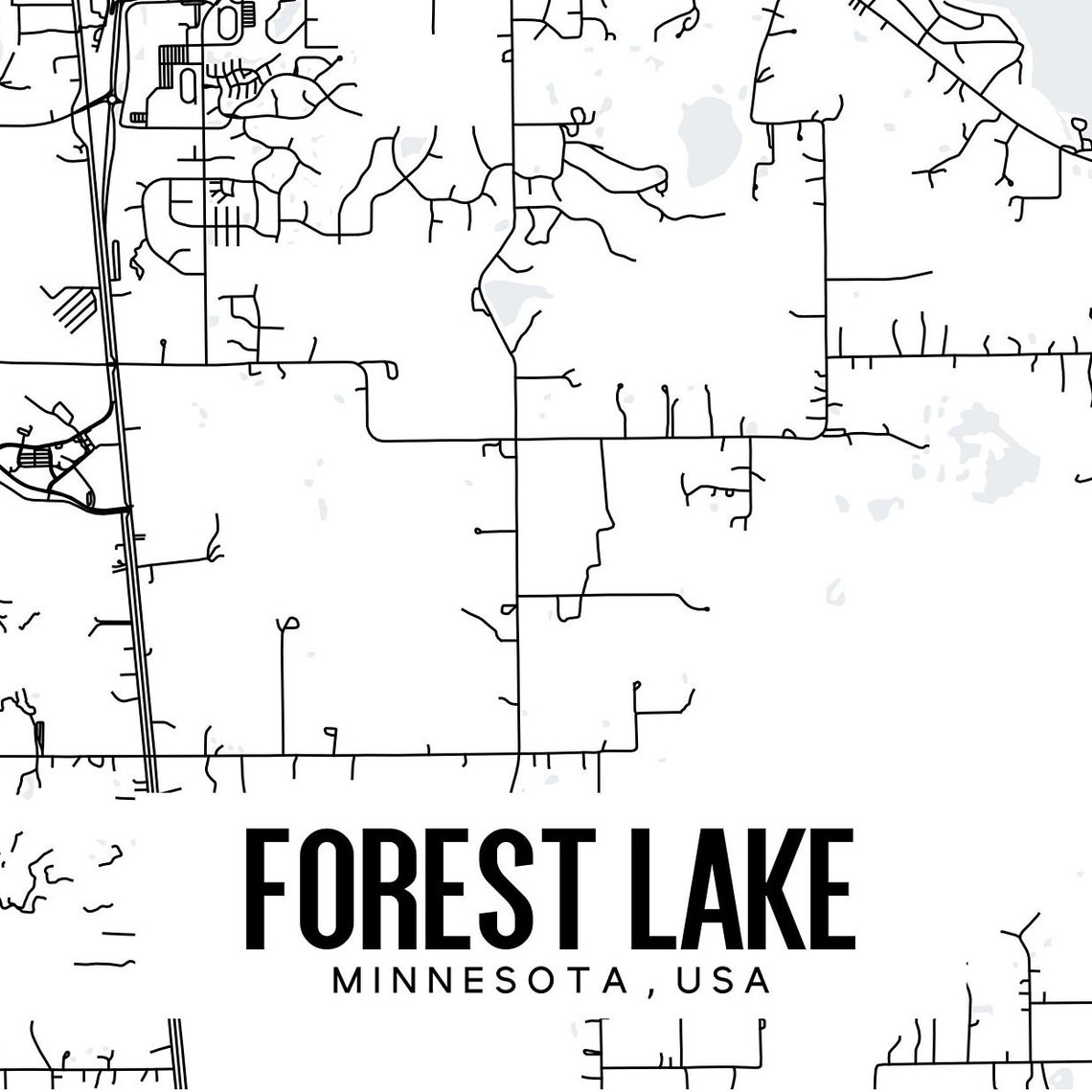 Forest Lake Minnesota Map Printable Printable Map For Office Etsy