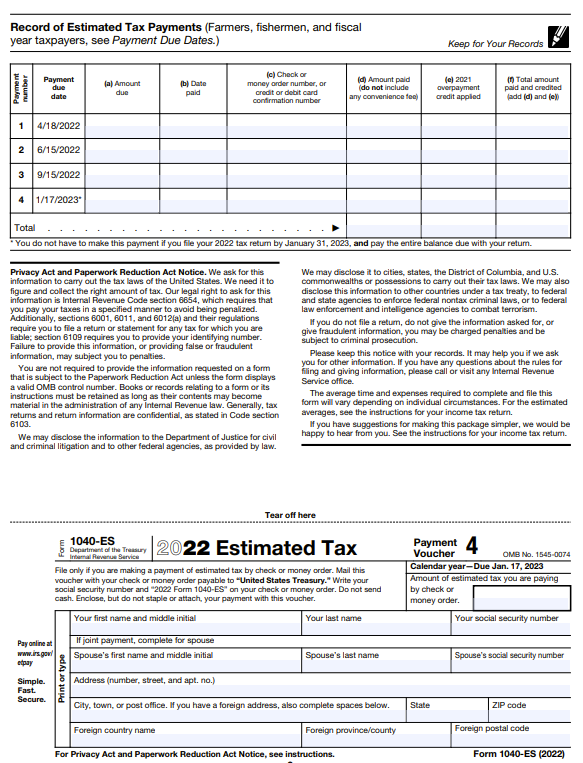 Form 1040 ES Generator ThePayStubs