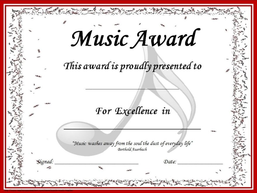 Formidable Free Printable Music Certificates For Students Lined Paper Pre K