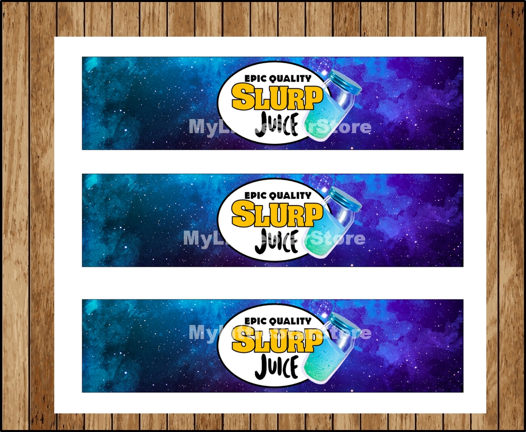 Fortnite Birthday SLURP JUICE Printable Bottle Wraps Water Labels 
