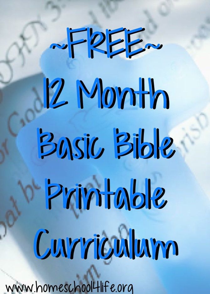 FREE 12 Month Basic Bible PRINTABLE Curriculum Homeschool4Life 