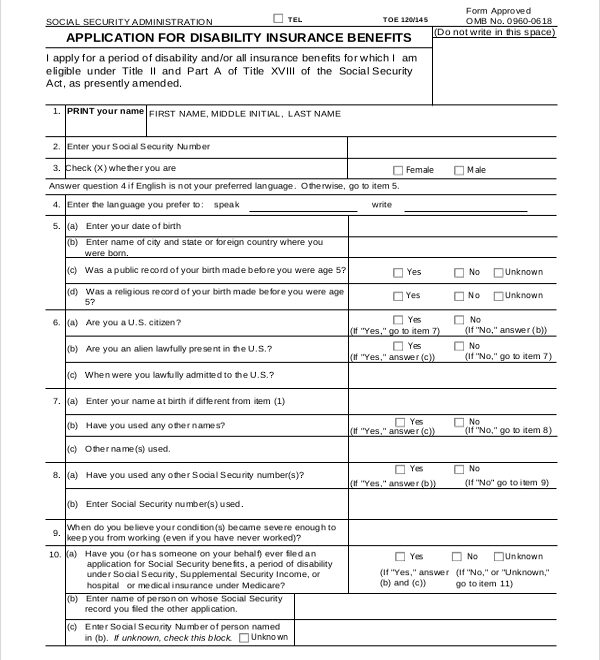 FREE 7 Printable Application Templates In MS Word PDF