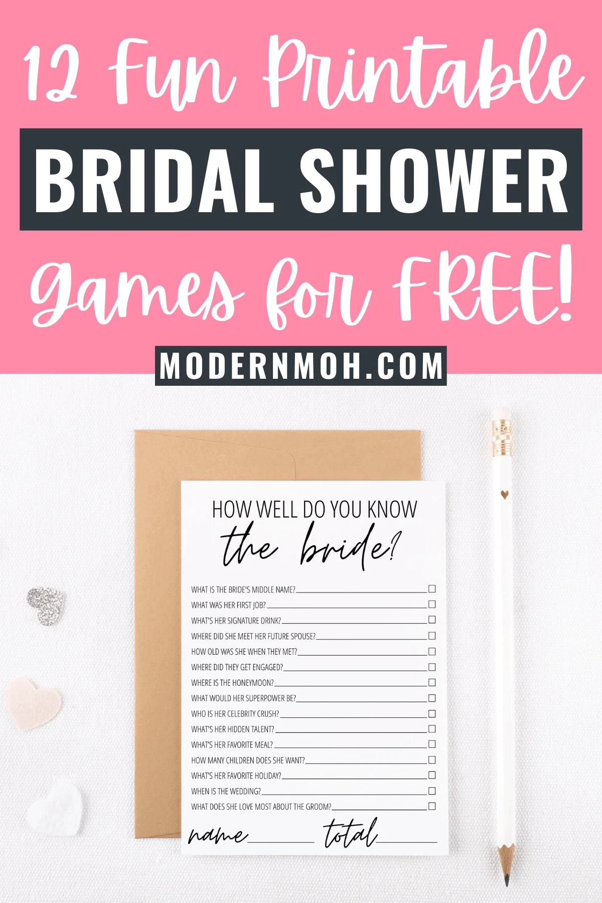Free Bridal Shower Games Printable