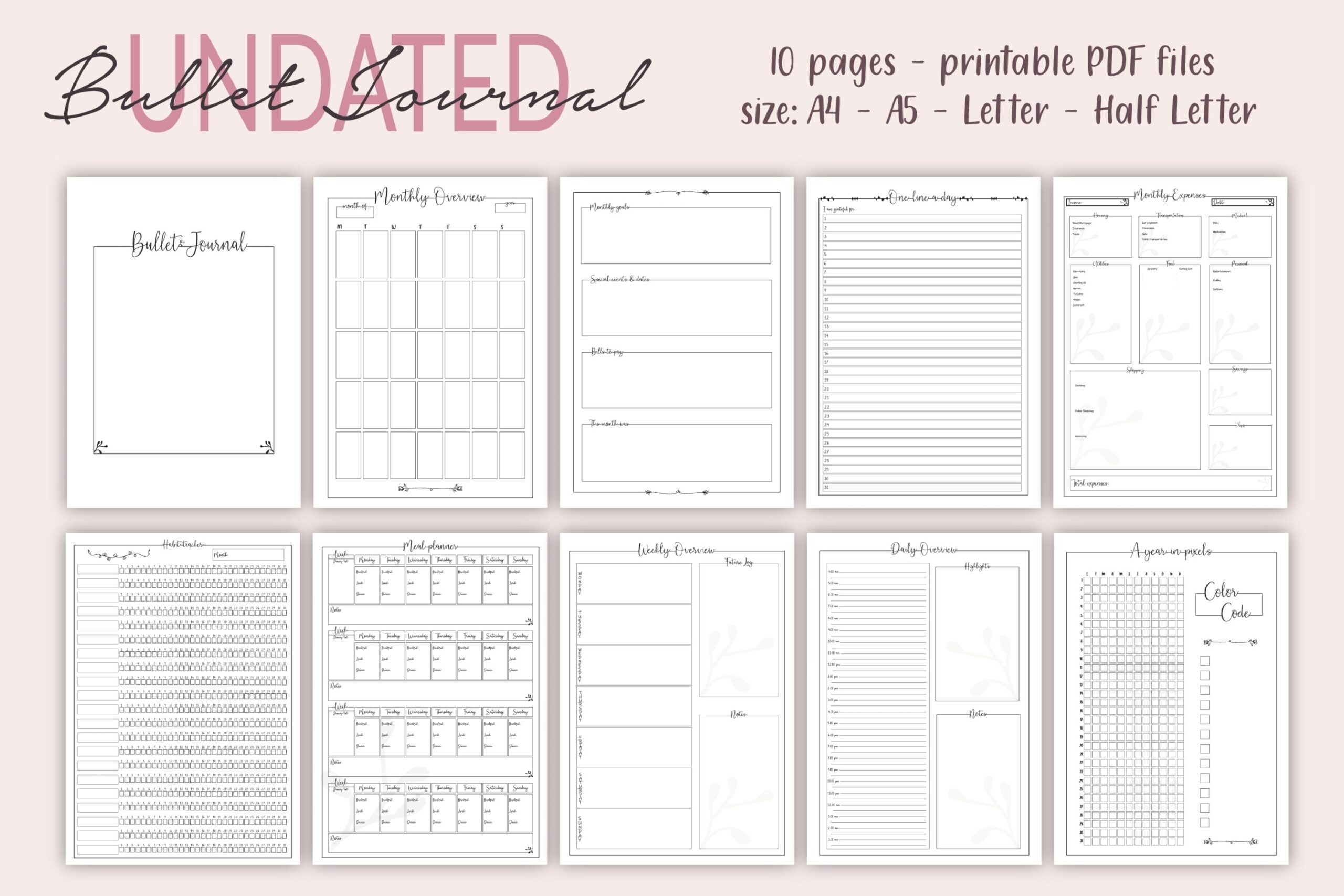 Free Printable Bullet Journal Templates
