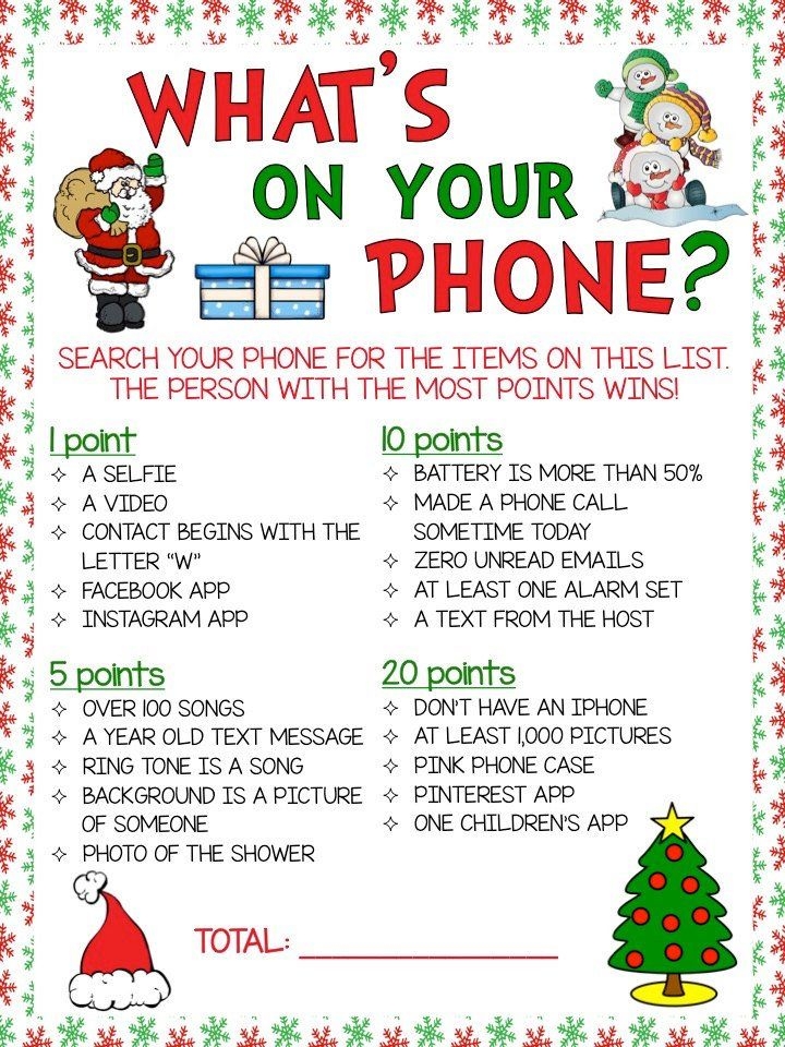 Free Printable Christmas Party Games