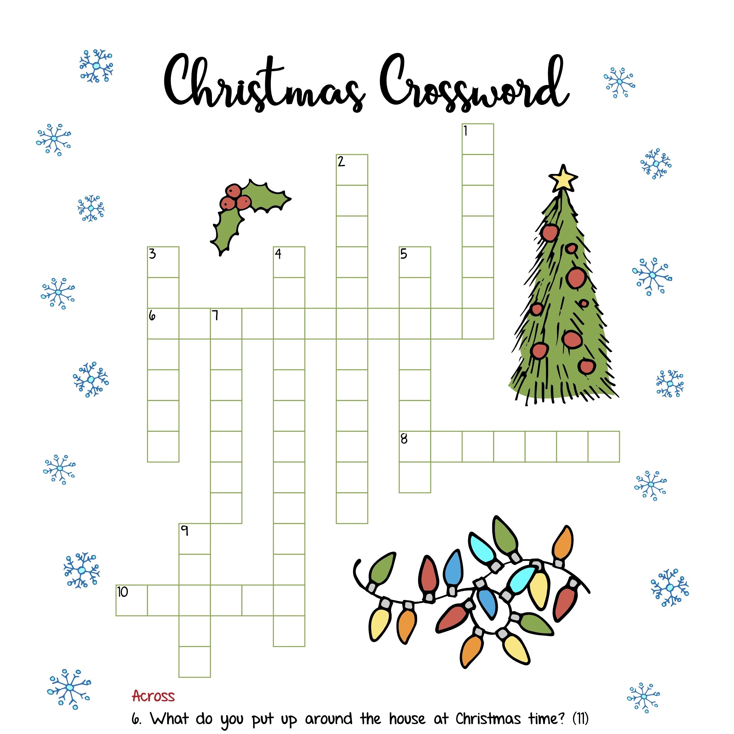 Free Christmas Printable Crossword Puzzles FREE Printable