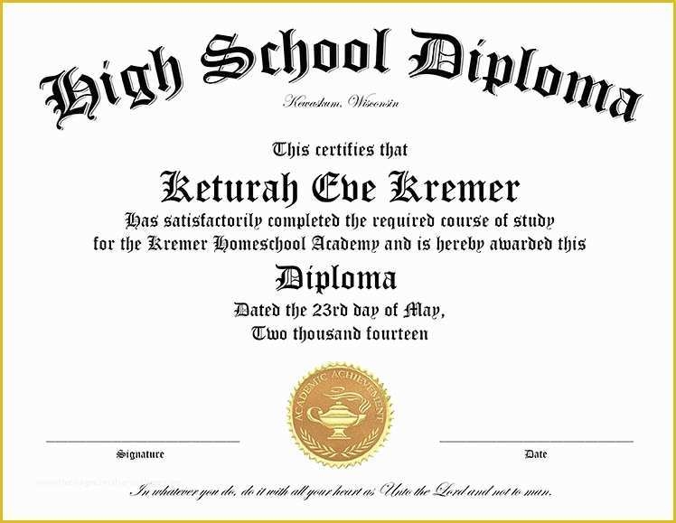 Free Fake High School Diploma Templates Of 6 Best Of High School 