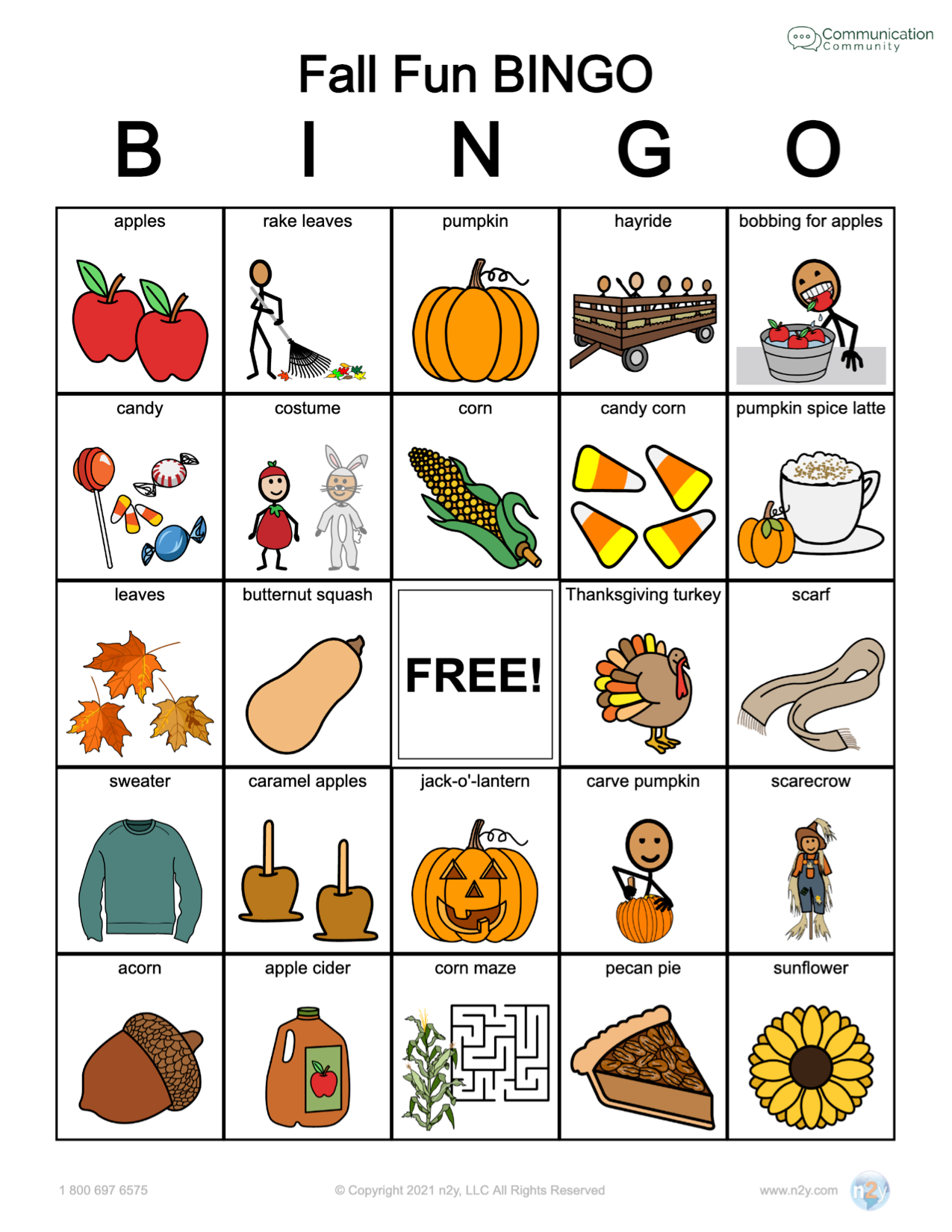 Free Printable Fall Bingo Cards