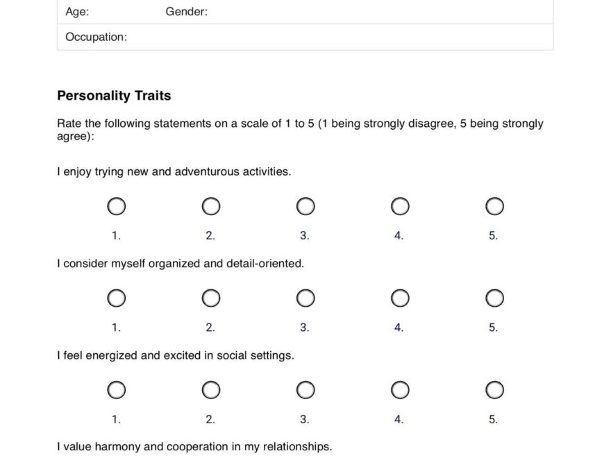 Free Free Printable Personality Test With Answers Download Free Free