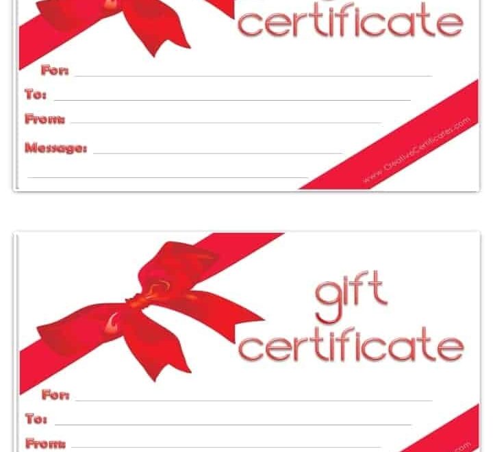 Free Gift Certificate Template customizable