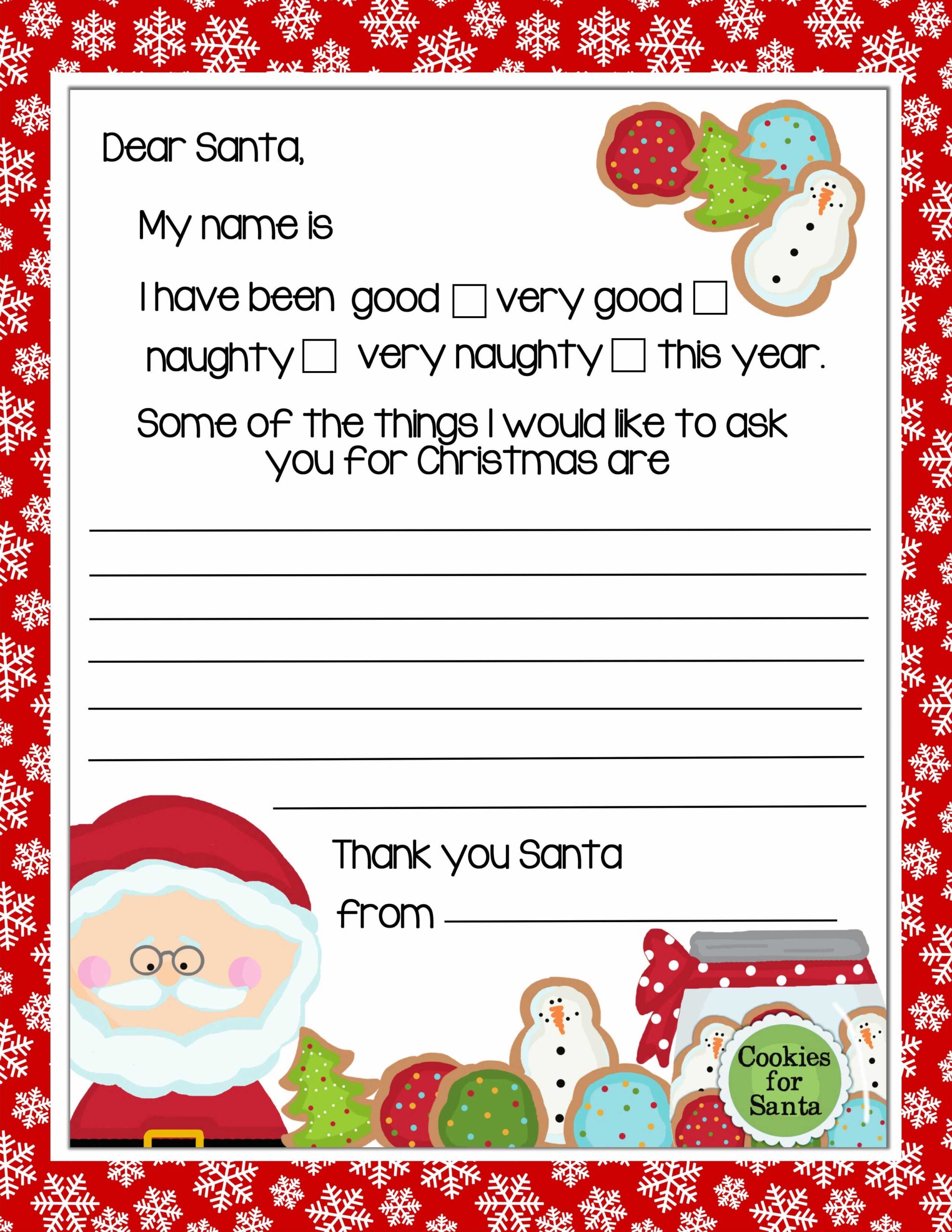 Free Letter To Santa Printable Template Printable Templates