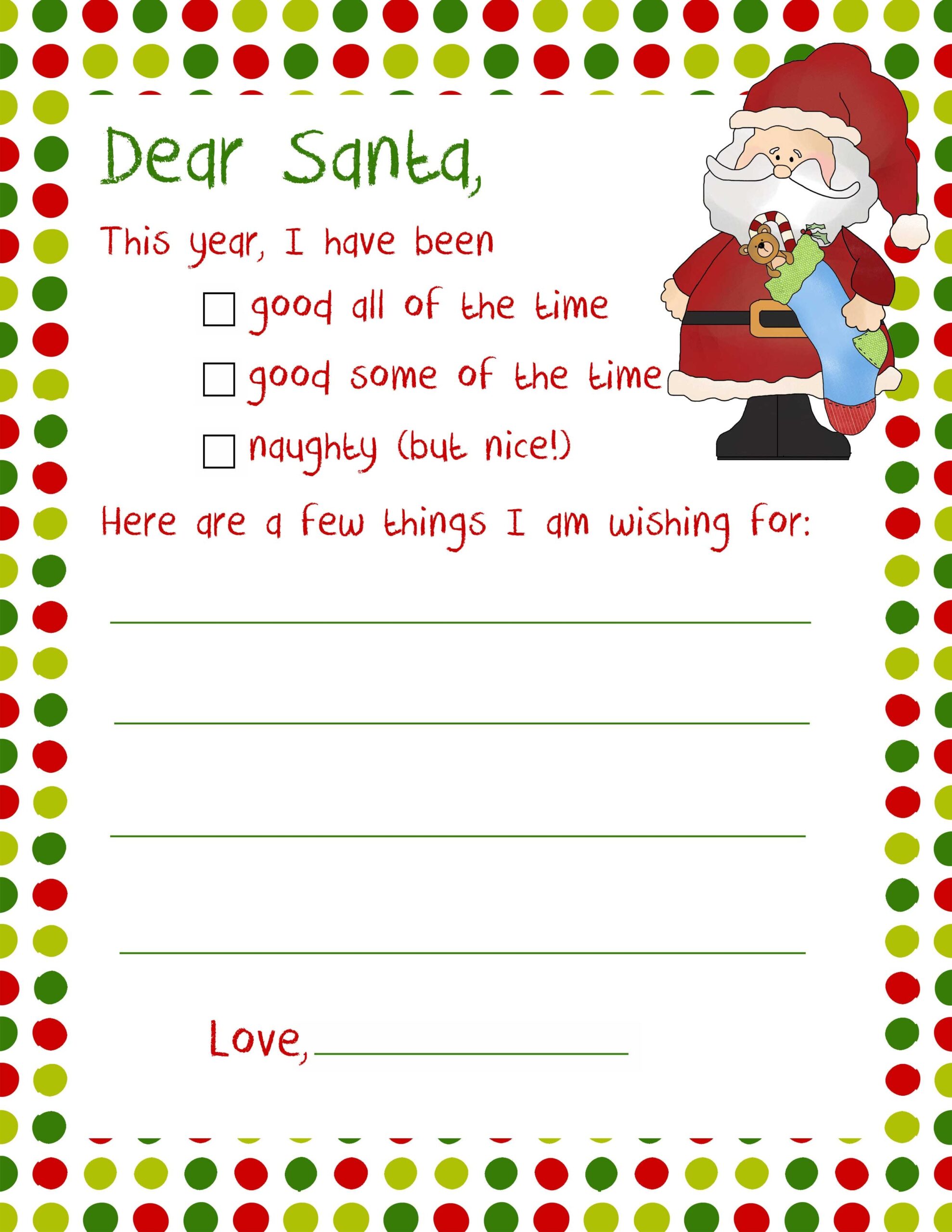 Free Letter To Santa Template Printable At Ganchanablog Blog