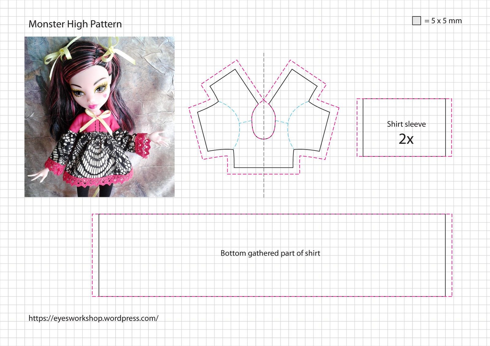 Free Monster High Doll Clothes Patterns Printable Templates Free