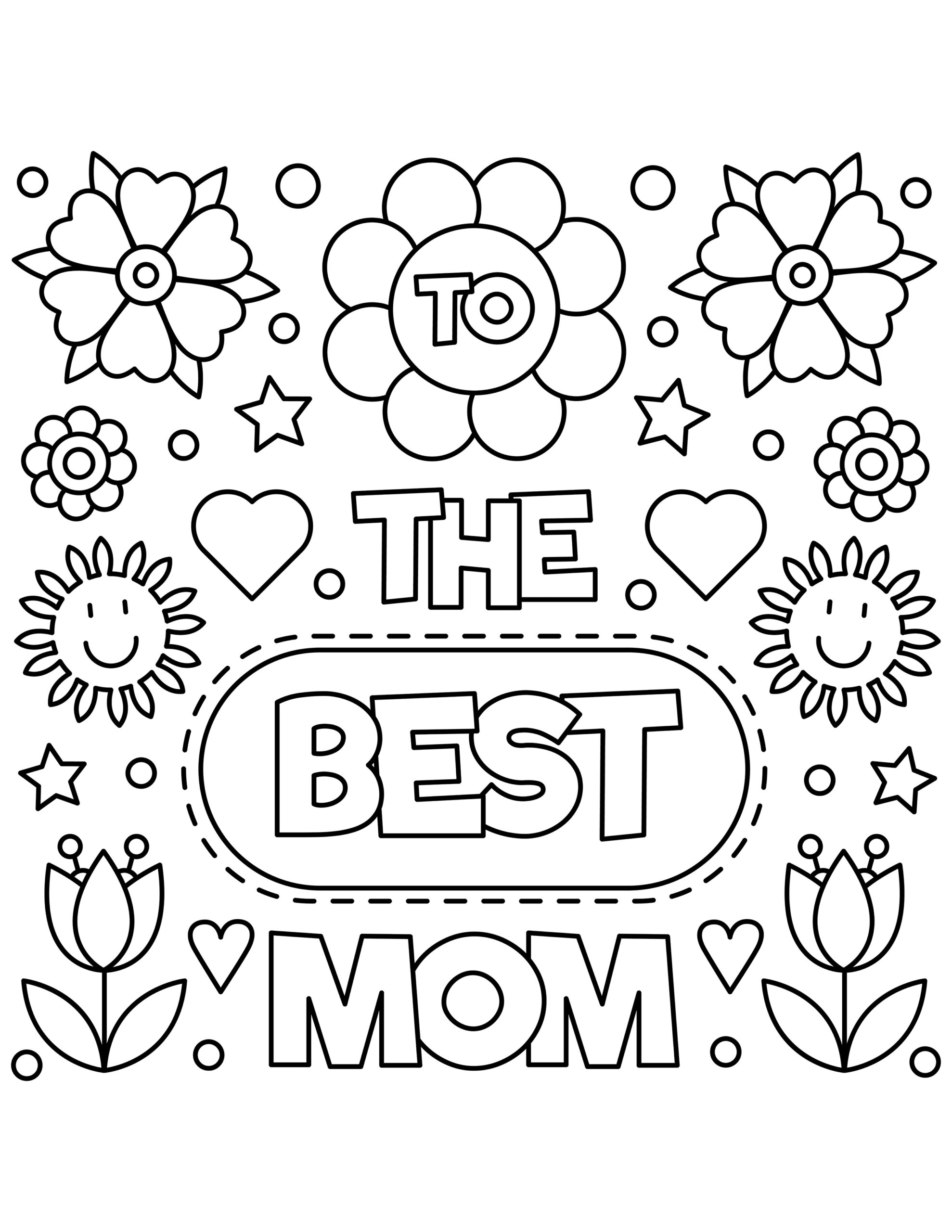 Printable Happy Mothers Day Color Sheet
