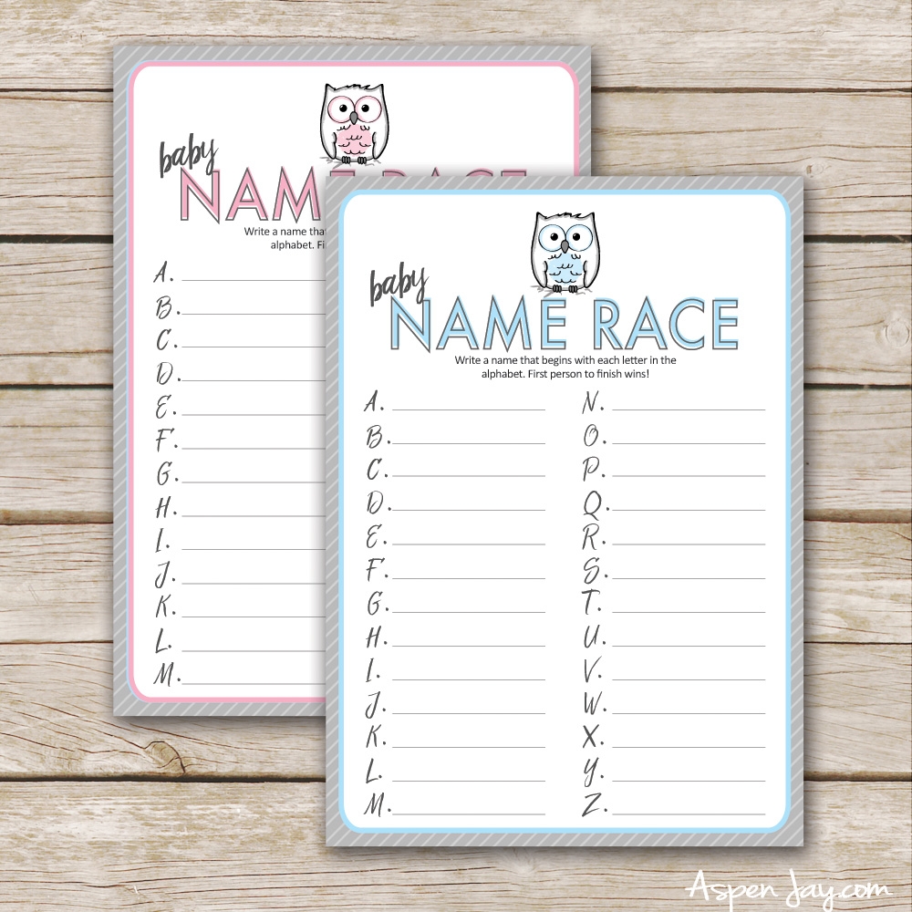 Free Owl Baby Shower Game Printable Aspen Jay