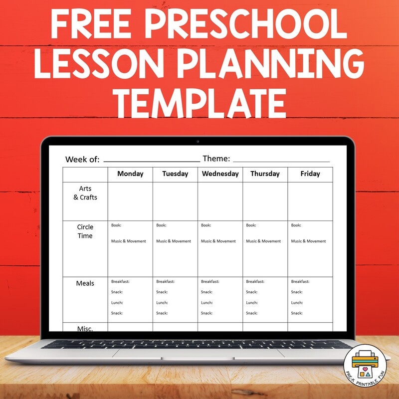 Free Printable Preschool Lesson Plan Template
