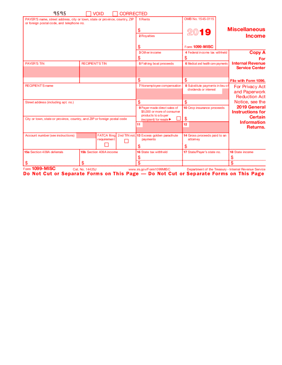 Free Printable 1099 Misc Forms Printable Forms Free Online