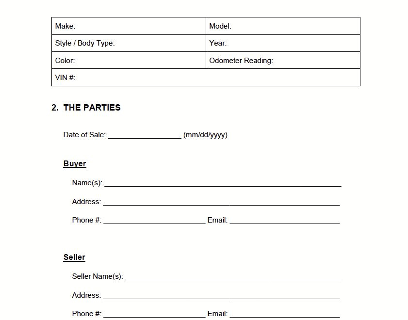 Free Printable Alabama Vehicle Bill Of Sale
