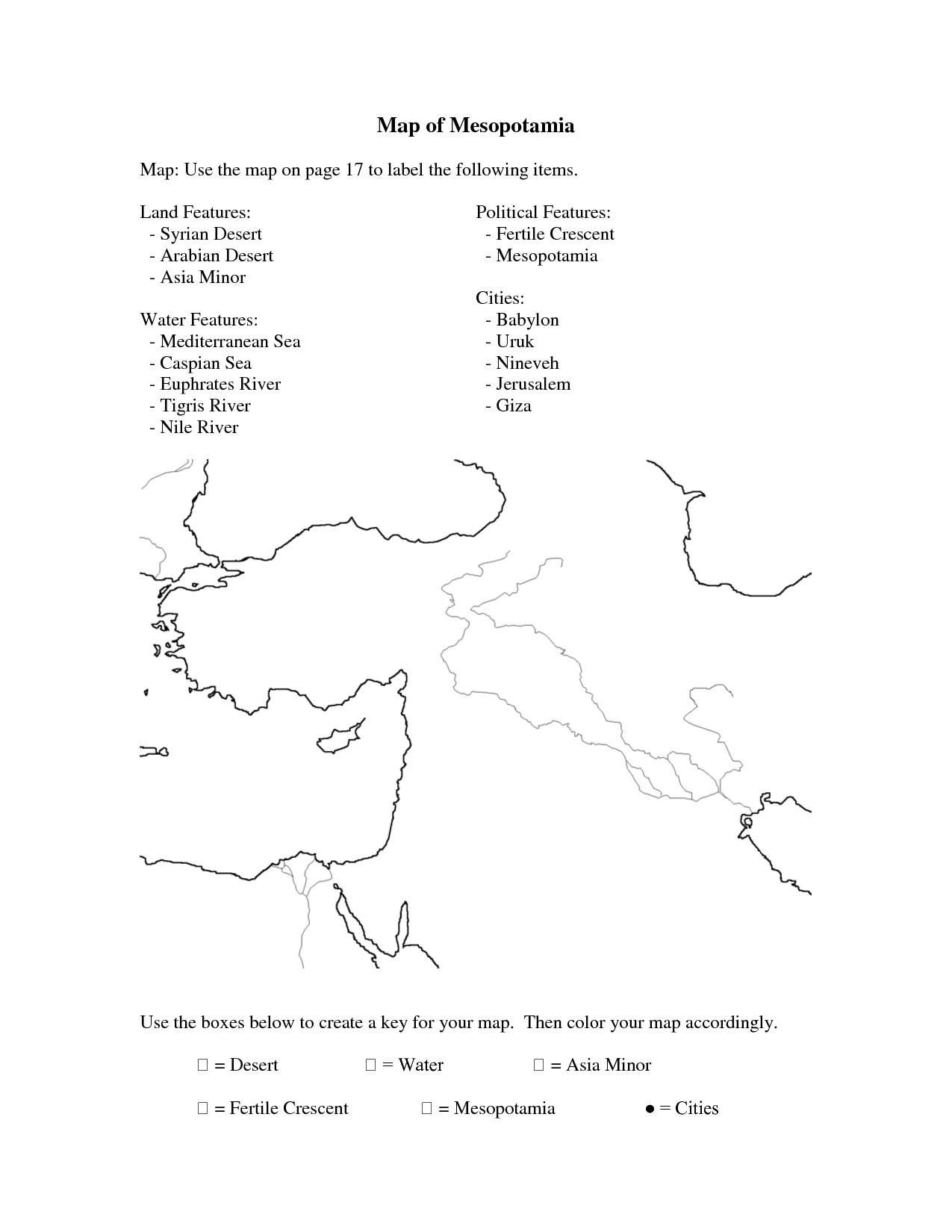 Free Printable Ancient Mesopotamia Worksheets