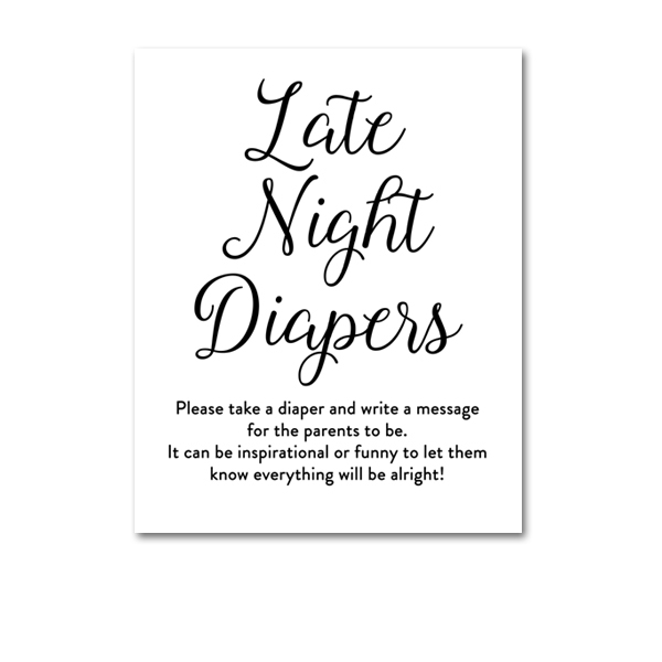 Free Printable Baby Shower Elegant Simple Black And White Activity