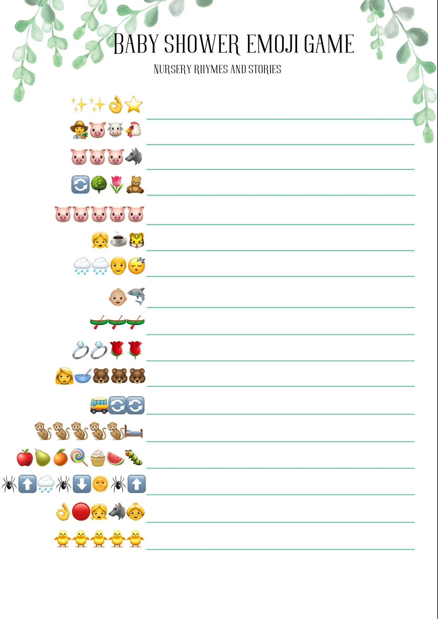 Free Printable Baby Shower Emoji Pictionary Quiz 58 OFF