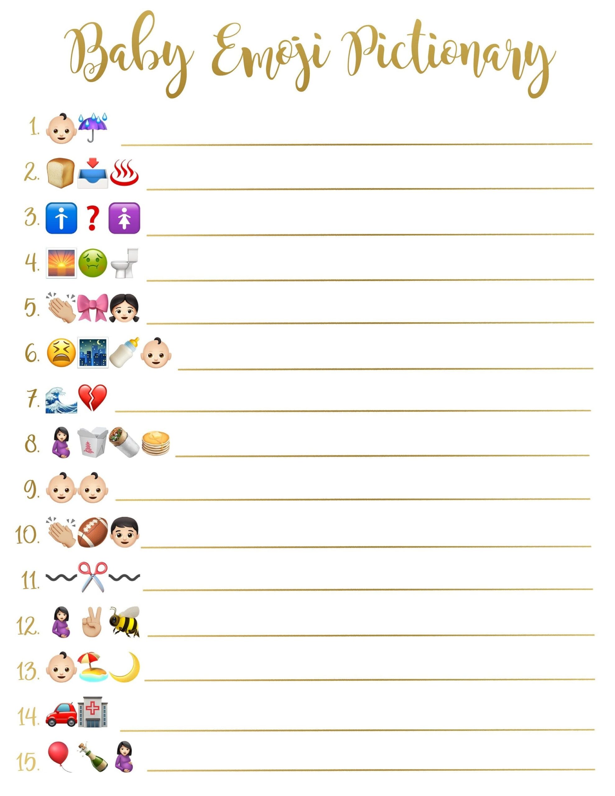 Free Printable Baby Shower Emoji Pictionary Quiz Artofit