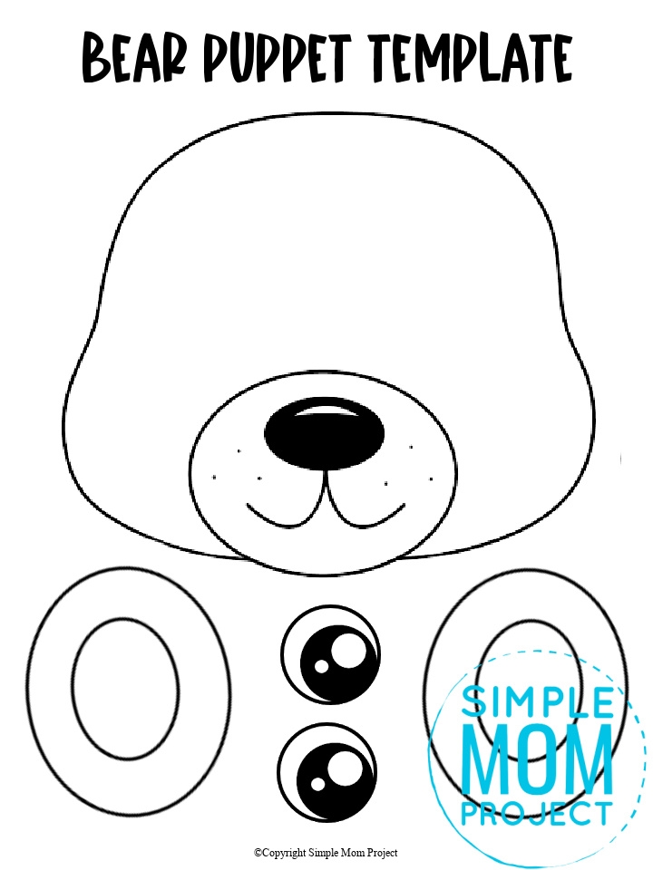 Free Printable Bear Paper Bag Puppet Template Simple Mom Project