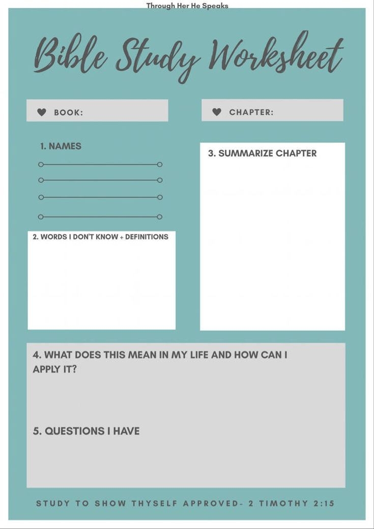 Free Printable Bible Study Guide