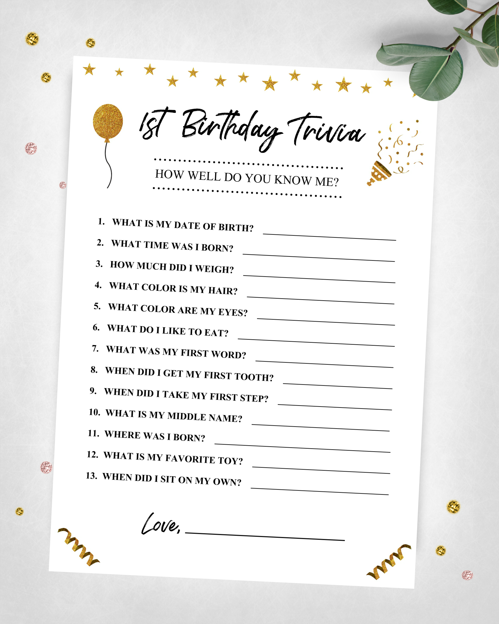 Free Printable Birthday Trivia Games