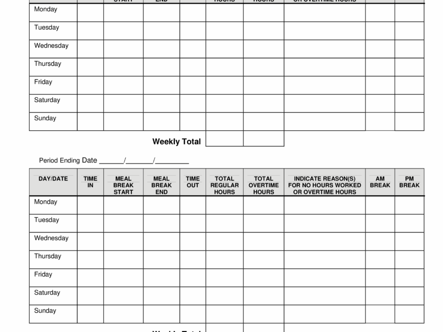 Free Printable Biweekly Timesheet Template Printable Templates