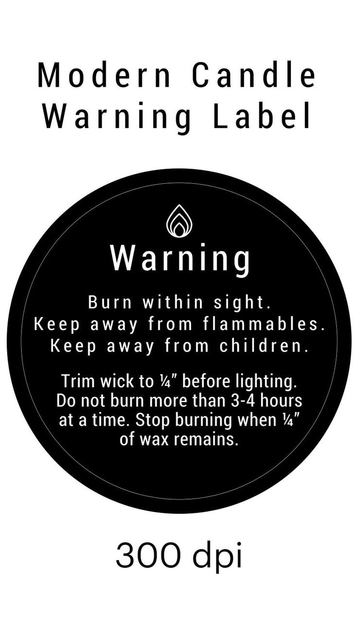 Free Printable Candle Warning Labels