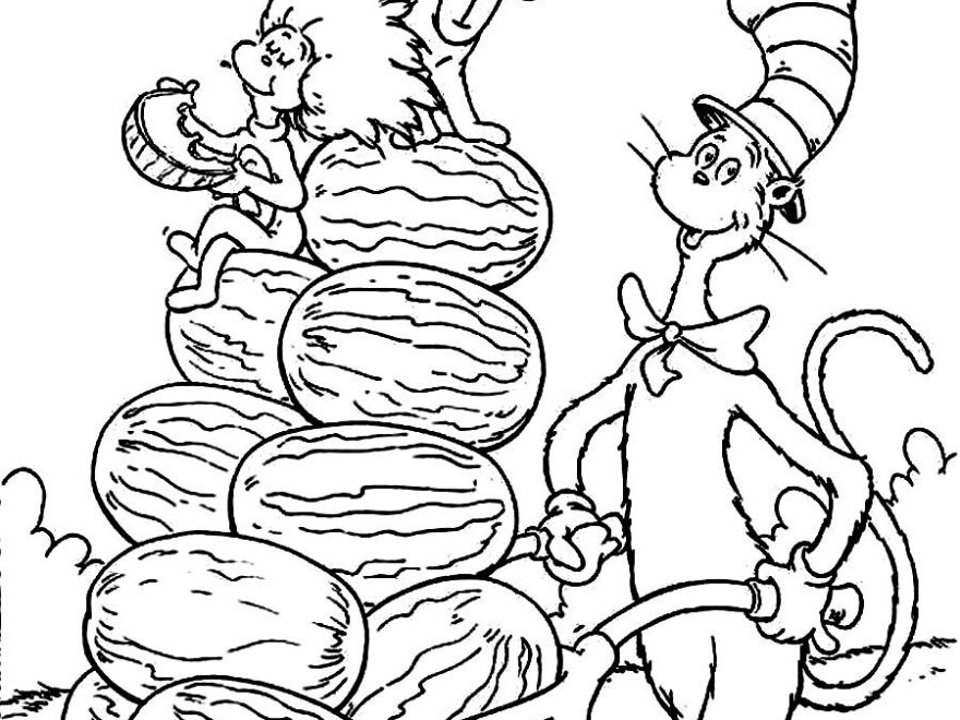 Free Printable Cat In The Hat Coloring Pages For Kids