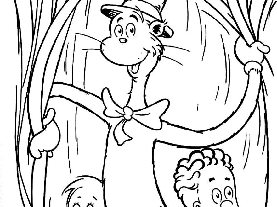 Free Printable Cat In The Hat Coloring Pages For Kids
