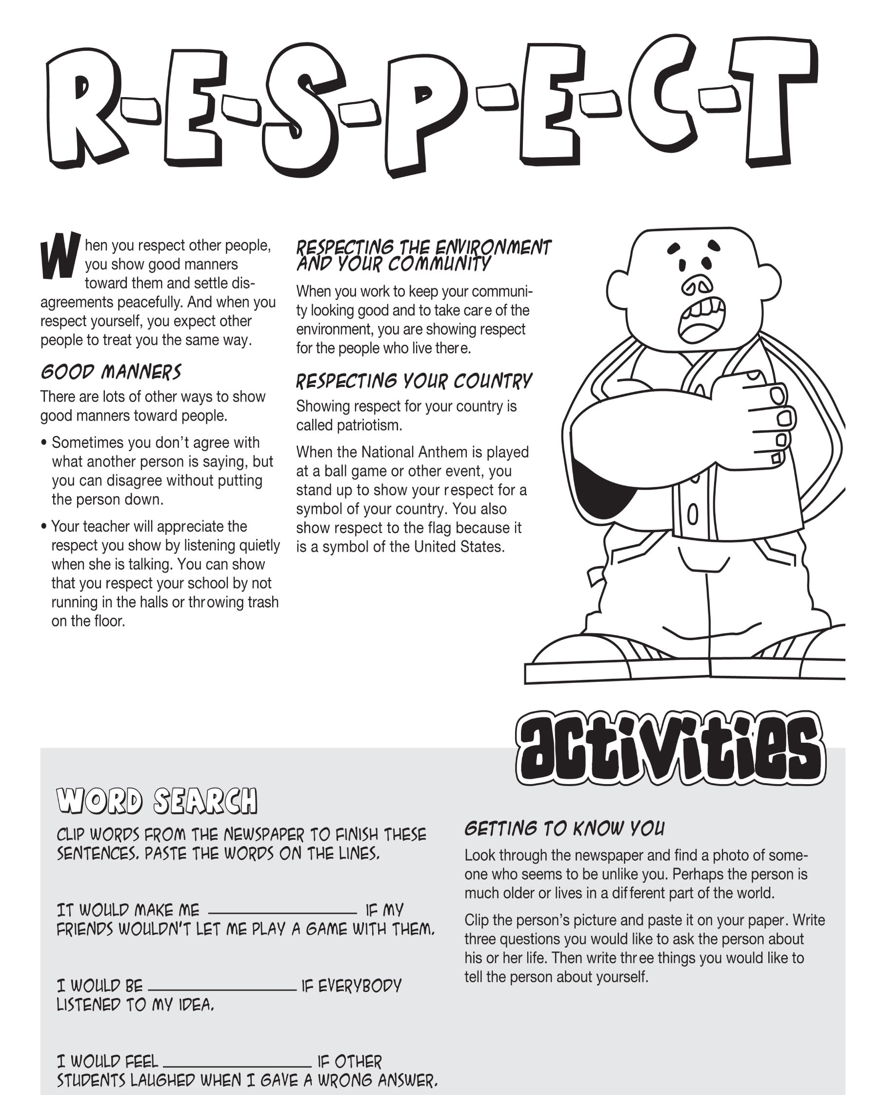 Free Printable Character Education Worksheets
